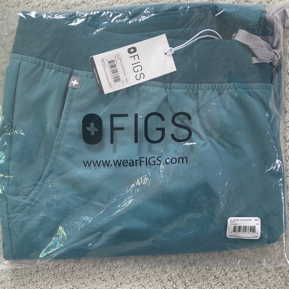 NWT Figs Zamora Teal Scrub Joggers, size 3XLP
